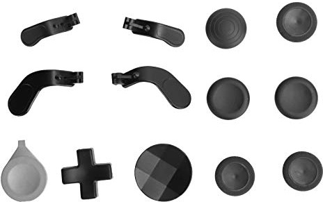 Thumbsticks de Metal para Controller Serie 2 Kit de Accesorios para 2, Botones Magnéticos de Repuesto Incluye 6 Joysticks Chapados en Metal (Black)