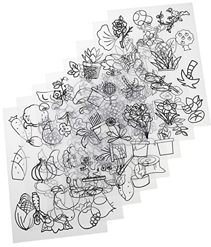 HAWILLOSCH 8stücke Schrumpffolie Für DIY Bastelprojekte Handbemalbare Halbtransparente Schrumpfblätter Mit Liebevollen Mustern Für Anhänger Ohrringe Und Schlüsselanhänger