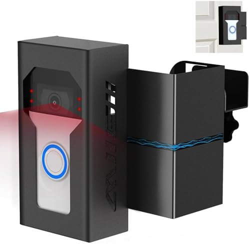 Anti Theft Ring Doorbell Mount, All Metal Ring Camera Door Mount Upgrade with Charging Port, No Drill Ring Doorbell Holder for Home Apartment Door, Compatible with Ring Wireless Video Doorbell