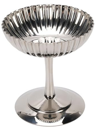 Asixxsix Tazón de helado de acero inoxidable, Copa de helado con pie Elegante copa de postre Copa de ensalada pequeña reutilizable Tazón de postre para Sundae, fruta, helado, pudín