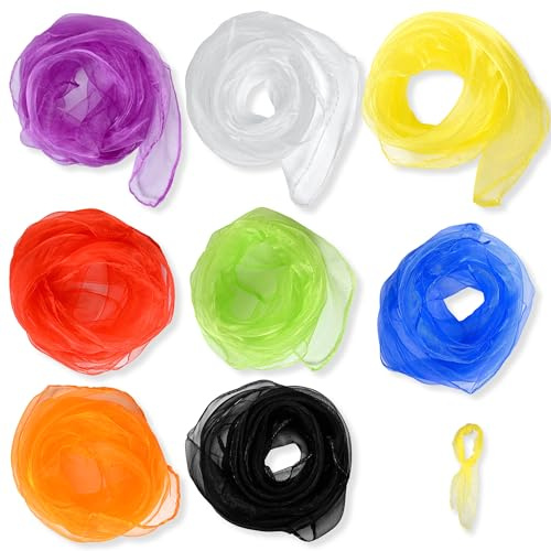 YXIING 8 Pcs Sensory Scarves, Baby Sensory Play Scarves Scarf for Baby Gymnastics Movement, (8 Colors)