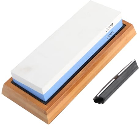 HONITANO Double Sided Sharpening Stone Grit Wet Stone Sharpener with Non Slip Base for Kitchen and Cutting Tools Heat Resistant Whetstone for Honing and Polishing Edges
