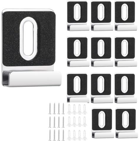 LAKPYN 12 Pièces Accroche Miroir Mural, Carré Fixation Miroir Support, Acier Inoxydable 304, Pour Famille Hôtel Accrocher et Fixer le Mirror (Argent)