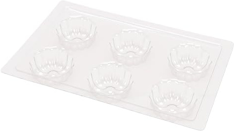 Yusat 6-hålighetsgeléform, PP-plastsimulerad Dessertform för Att Göra Pudding Mousse Cake Snow Skin Mooncake (KLAT001)
