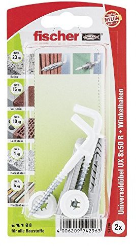 fischer UX 8 x 50 WH N K Universalduebel 50mm 8mm 94296 2St, 3 Stück