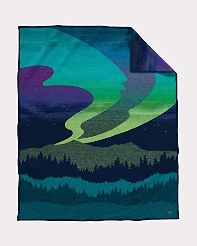 Pendleton Jacquard Napped Throw Blanket 64 x 80 - Wool Cotton, Reversible