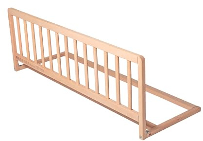 Safetots Holzbettschutz, Natur, 38cm hoch x 110cm breit, Bettgitter, Sicheres Kinderbettgeländer, Vormontiert, Einfache Installation