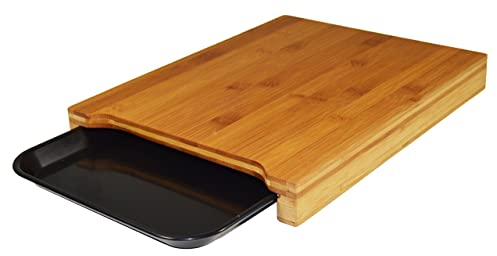 JOCCA 1635 Planche à découper en Bambou avec Plateau, Couleur Marron