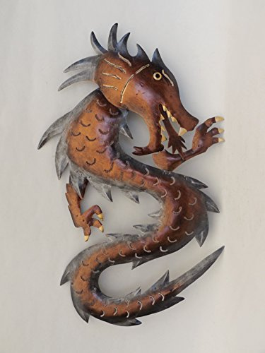 Klp Drachen Wanddeko Metall Wandbild Drache Gecko Lurch Echse Deko Figur Skulptur