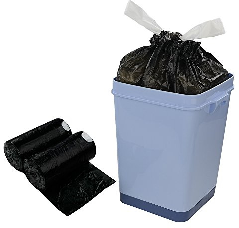 Dynko Müllbeutel 10 Liter mit zugband, Schwarze Müllbeutel 110 Beutel