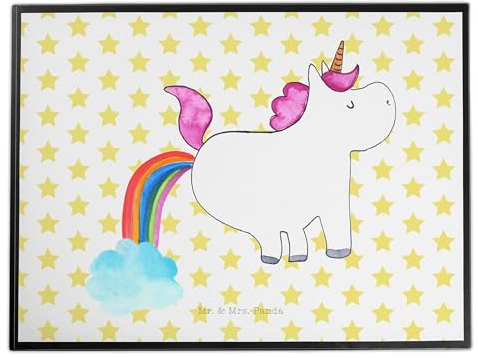 Mr. & Mrs. Panda Schreibunterlage Einhorn Pupsen - Geschenk, Freundin, arbeitsmatte, Regenbogen, Glitzer, Pups, schreibtischunterlagen, schreibtischunterlage, Unicorn, Schreibtisch Unterlagen, Lustig