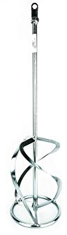 Professional Mixing Paddle Mixer 140 x 750mm M14, Paint Render Whisk Stirrer, Negative RAKE, Left, (G83N)