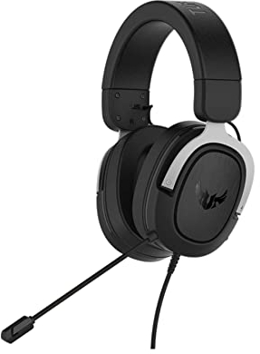 ASUS TUF Gaming H3 Gun Silver Gaming Headset with virtual 7.1 Surround, Tough stainless-steel headband and fast cooling ear cushions for PC, PS4, Xbox One and Nintendo Switch