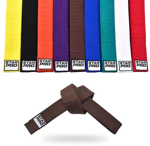 Starpro Martial Arts Grading Belt - 7 Stich Baumwolle - 9 Farben - Leichtes Design für Karate Judo Taekwondo Training und Wettkampf - 240cm 280cm 320cm