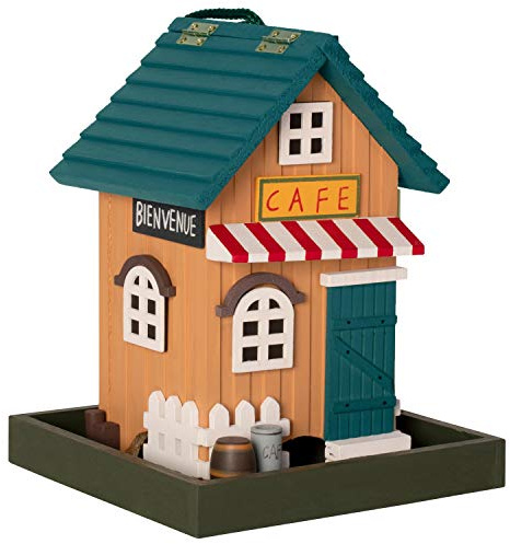 GARDIGO® Mangiatoia per Uccelli in Legno | Casetta Uccellini da Appendere | Mangiatoia Decorativa con Design di un Bar per Giardino, Balcone e Terrazzo | Rifugio per Uccelli