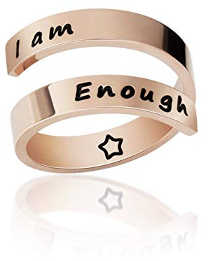 AILUOR Inspirational Ring, Edelstahl Gravur Ring Einstellbare Inspirierender Schmuck Einstellbare Persönlichkeit Ermutigung 'Keep Going' für Männer Frauen