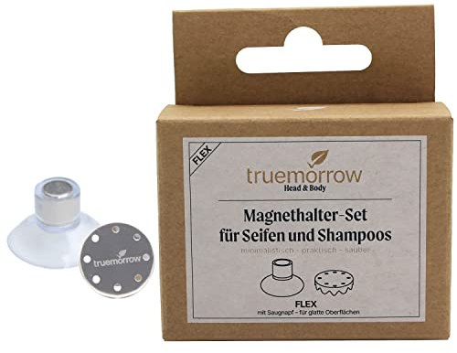 truemorrow 1er Set Seifenhalter mit Magnet ohne Bohren (Saugnapf), Magnethalter für Seifen und Shampoos, magnetische Seifenablage, Seifenschale für Dusche, Badewanne, Waschbecken, Bad und Küche