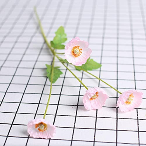 MUNACRAFT Künstliche Blumen, Mohn, Seidenblumen, Langer Stiel, Einweihungsparty, Gartentisch, Hochzeit, DIY, Party, Hochzeit, Brautstrauß, Dekoration, B-Pink