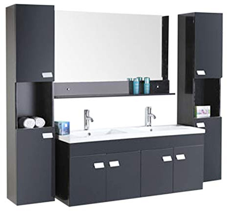 Simba Srl Meuble de Salle de Bain 120 cm Colonnes et Lavabos Inclus – Elegance