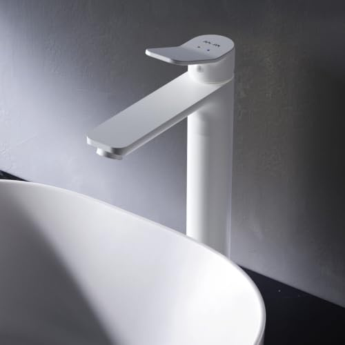 AM.PM X-Joy - Waschtischarmatur mit Einhebelmischer (hoch), SoftMotion Keramikkartusche, Neoperl Aerator, kratzfest, leicht zu reinigen, langlebig, 5 Jahre Garantie, Auslaufhöhe 231mm, Weiss matt