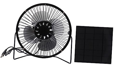 Amosfun Solar Mini Fan Air Cooling Fan Portable Solar-powered for Home Office Pet House Outdoor 6 Inch