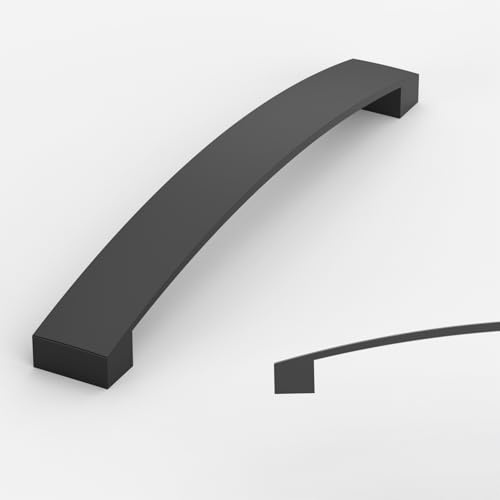 Amerdeco 10 Stück Möbelgriffe Schwarz,160mm Lochabstand, Aluminiumlegierung Schubladengriffe & Schrankgriffe für Küchenschränke & Kleiderschränke UK0021