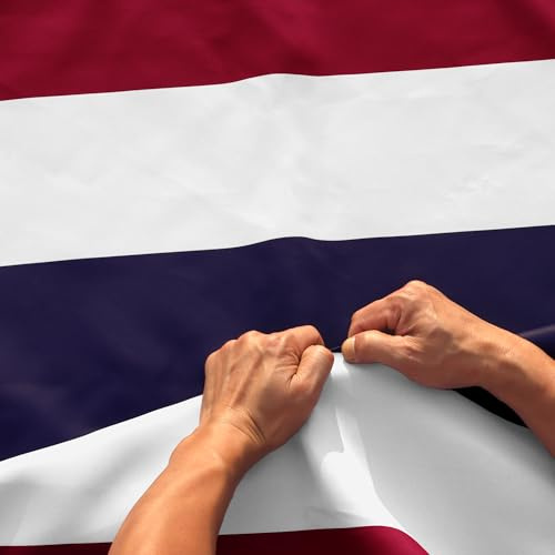 Anley Rip-Proof Double Sided 3-Ply Thailand Flag 3x5 Foot - Vivid Color, Canvas Header and Wrinkle Resistant - The Strongest, Longest Lasting Thai National Flags 3 X 5 Ft