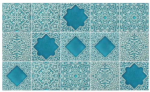 Ulticool – Pegatinas impermeables – Diseño árabe marroquí de cuento de hadas – 15 x 15 cm – 15 pegatinas autoadhesivas para azulejos de lámina – para pared de baño – Pared cocina – Azulejos adhesivos