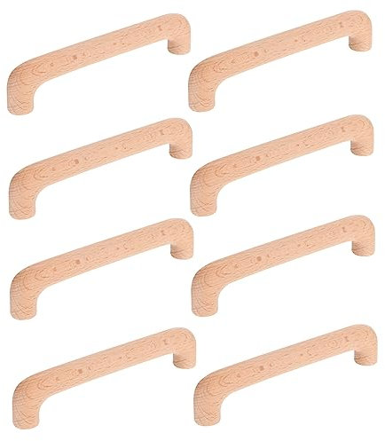 KITANDOVE 8pcs Wooden Cabinet Door Handles Stylish Rustic Knobs for Kitchen Dresser Wardrobe Easy Installation for Home Decor and Furniture Replacement