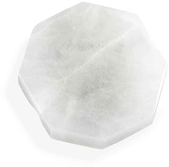 NKlaus Placa de selenita octágono 7,5 x 7 x 1,4 cm para piedras preciosas y reiki, 1 unidad | 137 g, forma octogonal hecha a mano, para meditación y chakra