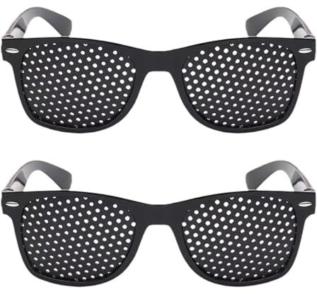 sundrerfect 2 Stück Lochbrille Original Augentraining, Faltbare Rasterbrille Augenentspannung, Anti-Reisekrankheit Brille