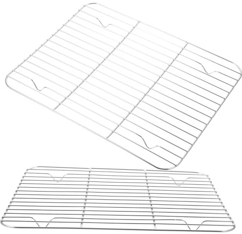 Cabilock 2 Piezas Rejilla Para Hornear De Acero Inoxidable Rejilla De Enfriamiento Para Galletas Pan Metálica Para Hornear Para Secar Galletas Cocina