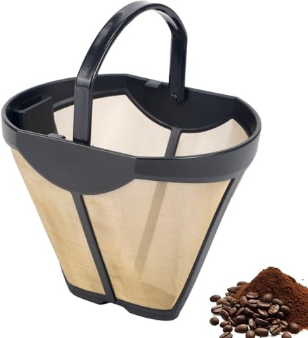 Filtro permanente de café para modelos Ninja CFP Dual Brew, cesta de filtro de café reutilizable en tono dorado compatible con cafeteras Ninja CFP201 CFP300 CFP301 CFP305 CFP307 (paquete de 1)