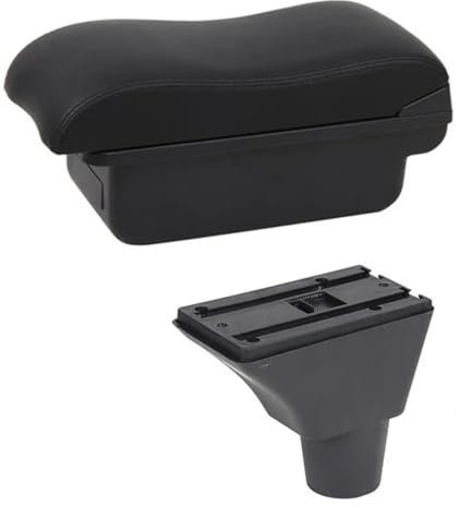 MObyat Caja Almacenamiento Coche Caja De Reposabrazos para Coche, Contenido De Tienda Central, Decoración De Estilo con Portavasos, Accesorios USB para Ibiza 6j 6L(B Black Line 2)