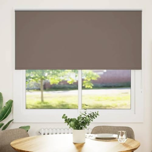 vidaXL Store Enrouleur occultant café 145x130cm Largeur du Tissu, Store de Jour et de Nuit, Store de Cuisine, Store Enrouleur occultant