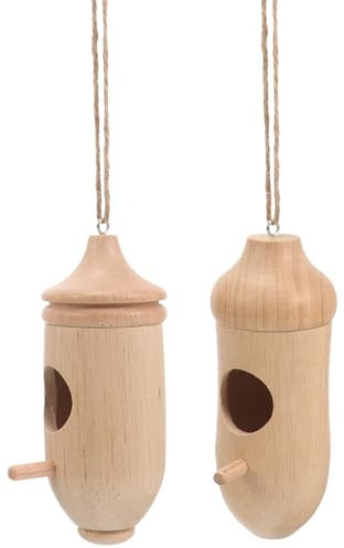 Happyyami 2stücke Holz Vogelhaus Bausatz Für Außenbereich Gartendekoration Als Vogelnest Hängen Kolibrihaus Mit Natürlicher Note Geeignet Als Vogel-futterstation Und Parkornament