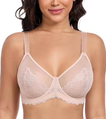DotVol Femmes Minimizer Sexy Lace Plus Taille Full Coverage Underwire Soutien-Gorge Quotidien