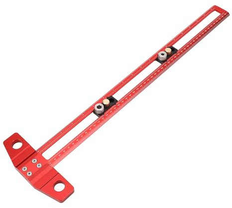 T Typen Markierurlige Holzbearbeitung T Square Lineal 50 Cm Metrische Zollstraßen -Bohrpositionierungsmarkierungslineer mit 6 8 10 -mm -Bohrärmel