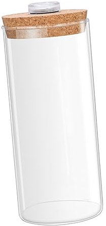 UPKOCH Bouteille De Terrarium Cylindrique avec Éclairage LED en Verre Et Bouchon Liège, 8x18 Cm, Décoration Micro-Paysage pour Bureau Et Maison
