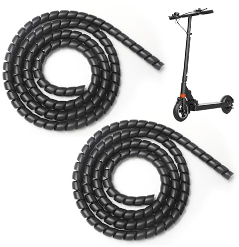 2pcs Protection de Câble en Spirale pour Trottinette, Gaine Spirale Flexible Cable Electrique, Protection de Câble en Spirale pour Trottinette, pour Xiaomi M365/Pro, 120cm (Noir)