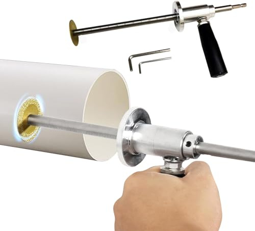 Taglia Tubi PVC Interno, Tagliatubi Regolabile per Tubi, Accessorio Trapano Ergonomico Per Taglio Flessibili Per Idraulici