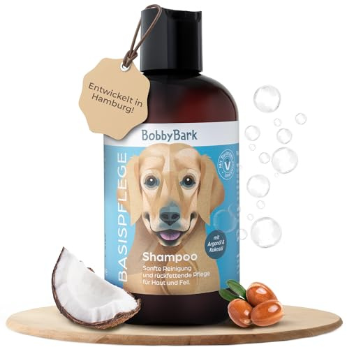 Bobby Bark Hundeshampoo Basis-Pflege – Milde Fellpflege für alle Rassen – Schonende Reinigung mit Arganöl & Kokosöl – Natürlich, pH-neutral, Vegan, Hautfreundlich & Pflegend