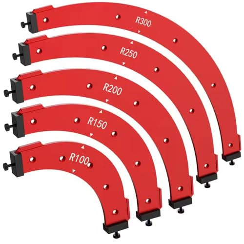 Jig Router Templates, Rund Vinkelradie Modell, Bågkant Positioneringsverktyg, Med Avtagbar Klämma, 5 Modeller R100 R150 R200 R250 R300 för Träbearbetning