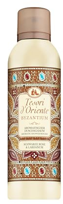 TESORI D'ORIENTE Duschskum Byzantium | Aromatiskt duschskum med svart ros och labdanum | lyxig kroppsvård | wellnessritual för kropp och sinnen | 200 ml