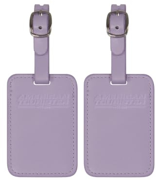 American Tourister Gepäckanhänger - Kofferanhänger für Koffer und Taschen, mit verstellbarem Riemen, inklusive Adresskarte, Set aus 2 Stück, Lavendel (Digital Lavender)
