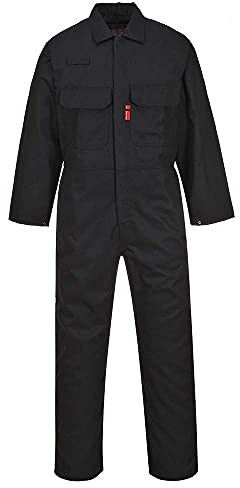 Portwest Flammhemmender Bizweld™ Overall , Größe: L, Farbe: Schwarz, BIZ1BKRL