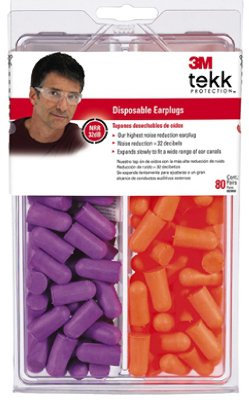 3 M 92059 – 80025T Tekk protección tapones para los oídos desechables, 80-pr., Púrpura, 6