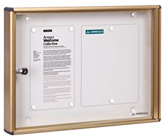 Arregui PAN46 Panel de Anuncios de aluminio y metacrilato para 2 hojas DIN A4, dorado