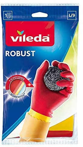 Vileda 681 - Il Guanto di Gomma Robusto, Ideale per i lavori Domestici più impegnativi Che richiedono Una Maggiore Protezione
