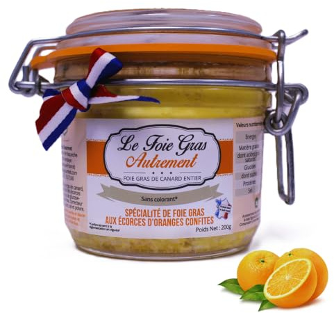 Relais Gourmet Foie Gras Entier aux Saveurs Uniques 200 g | Saveur Douce-Amère Gourmet | Sans Conservateurs, Additifs ni Colorants | Élégance & Originalité (Orange)